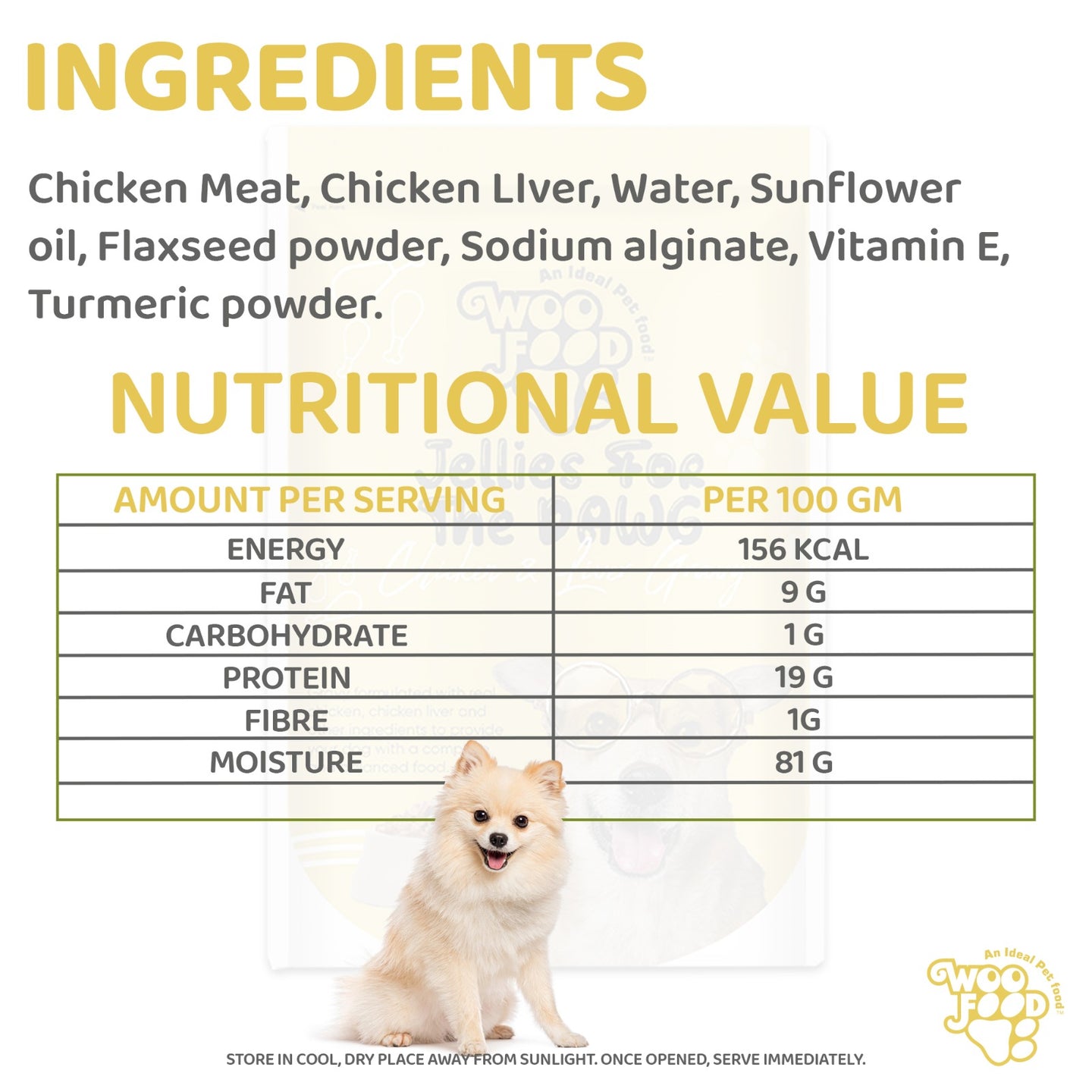 WooFood Chicken & Liver Gravy (Jellies for Dogs) -70gm ( Pack of 5)